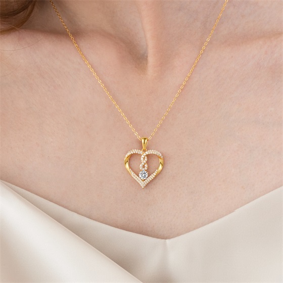 Louisa Secret Women's 18k White Rose Gold Plated Heart Pendant Necklace
